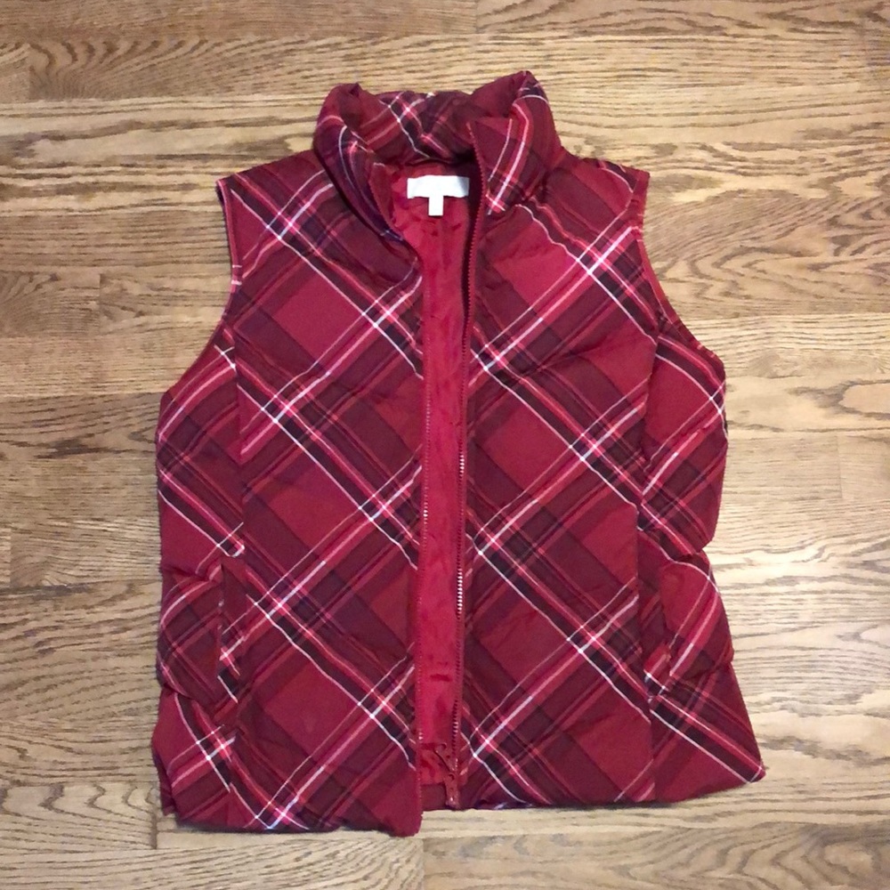 Talbots Plaid Vest Size SP